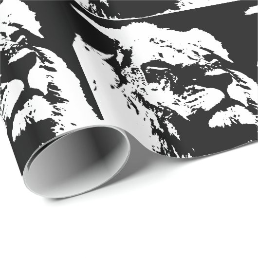 Pop-Kunst in Schwarz-Weiß Geschenkpapier (Rolleneckpunkt)