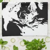 Pop-Kunst in Schwarz-Weiß Geschirrtuch (Gefaltet)