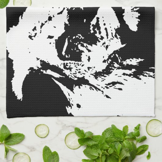 Pop-Kunst in Schwarz-Weiß Geschirrtuch (Gefaltet)
