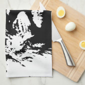 Pop-Kunst in Schwarz-Weiß Geschirrtuch (Viertel Falte)