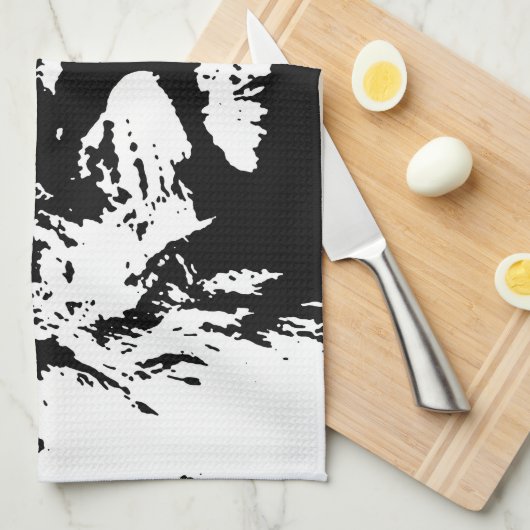Pop-Kunst in Schwarz-Weiß Geschirrtuch (Viertel Falte)