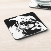 Pop-Kunst in Schwarz-Weiß Getränkeuntersetzer (Linke Seite)