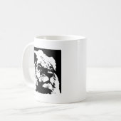 Pop-Kunst in Schwarz-Weiß Kaffeetasse (Vorderseite Links)