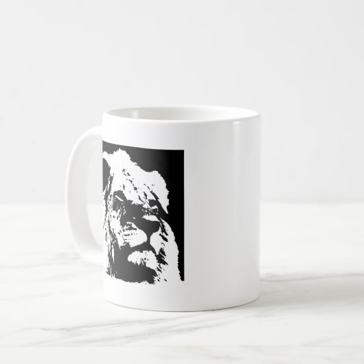Pop-Kunst in Schwarz-Weiß Kaffeetasse (Vorderseite Links)