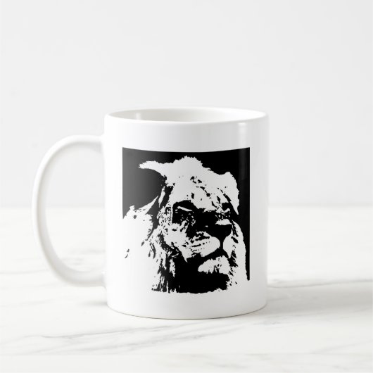 Pop-Kunst in Schwarz-Weiß Kaffeetasse (Links)