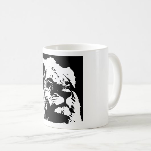 Pop-Kunst in Schwarz-Weiß Kaffeetasse (VorderseiteRechts)