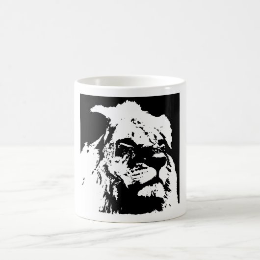 Pop-Kunst in Schwarz-Weiß Kaffeetasse (Mittel)