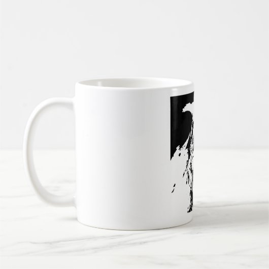 Pop-Kunst in Schwarz-Weiß Kaffeetasse (Links)