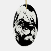 Pop-Kunst in Schwarz-Weiß Keramik Ornament (Rechts)