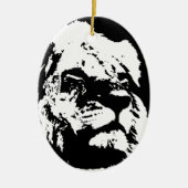 Pop-Kunst in Schwarz-Weiß Keramik Ornament (Vorne)