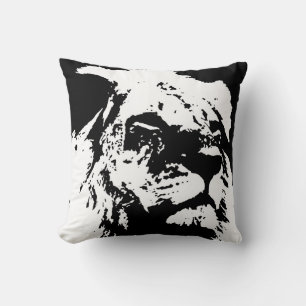 Pop-Kunst in Schwarz-Weiß Kissen