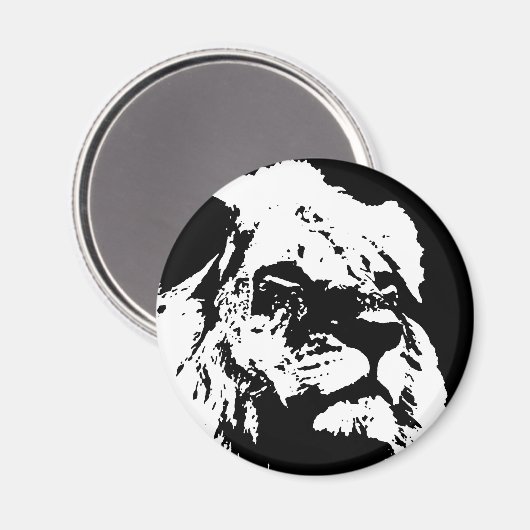 Pop-Kunst in Schwarz-Weiß Magnet (Vorderseite/Rückseite)