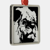 Pop-Kunst in Schwarz-Weiß Ornament Aus Metall (Rechts)