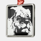 Pop-Kunst in Schwarz-Weiß Ornament Aus Metall (Links)