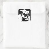 Pop-Kunst in Schwarz-Weiß Quadratischer Aufkleber (Tasche)