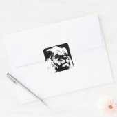 Pop-Kunst in Schwarz-Weiß Quadratischer Aufkleber (Umschlag)