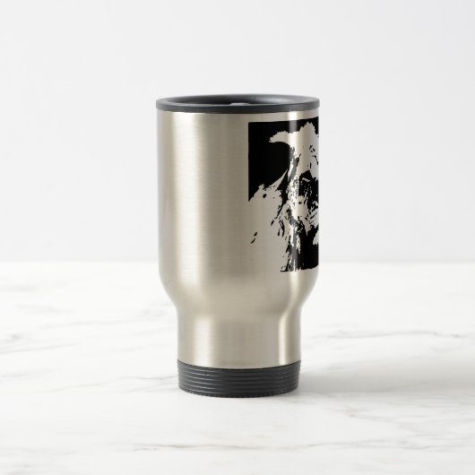 Pop-Kunst in Schwarz-Weiß Reisebecher (Mittel)