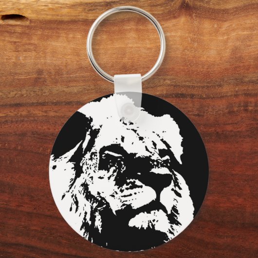 Pop-Kunst in Schwarz-Weiß Schlüsselanhänger (Vorderseite)