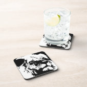 Pop-Kunst in Schwarz-Weiß Untersetzer (Rechte Seite)