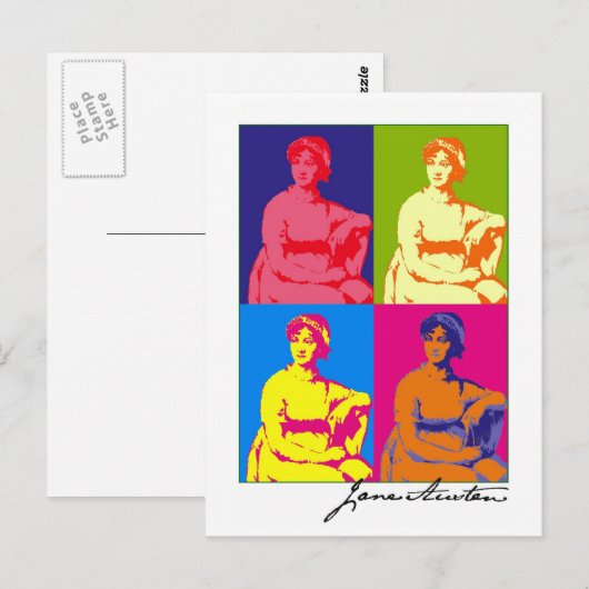 Pop-Kunst Janes Austen Postkarte (Vorne/Hinten)