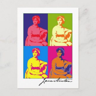 Pop-Kunst Janes Austen Postkarte