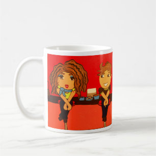 Pop-Kunst-Kaffee-Geschäfts-erste Datums-Tasse Kaffeetasse