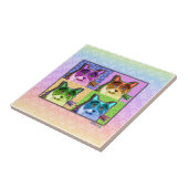 Pop-Kunst-Katzen-Keramik-Fliese Fliese (Seite)