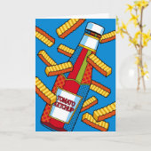 Pop-Kunst-Ketschup, der an Sie denkt Karte (Gelbe Blume)