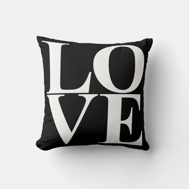 Pop-Kunst-Liebe-Typografie Kissen (Vorderseite)