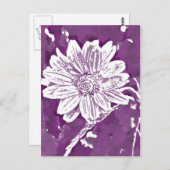 Pop Kunst lila Blume Postkarte (Vorne/Hinten)