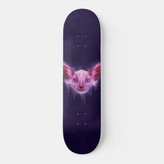 Pop-Kunst Lykoi Werewolf-Katze Skateboard (Vorderseite)