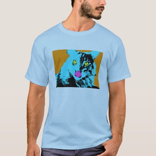 Pop-Kunst-Maine-Waschbär-Katze T-Shirt (Vorderseite)