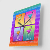 Pop-Kunst MARTINI-quadratische WAND-UHR Quadratische Wanduhr (Winkel)