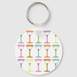 Pop-Kunst-Martinis Schlüsselanhänger