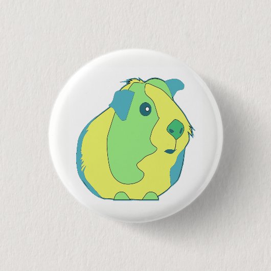 Pop-Kunst-Meerschweinchen Button (Vorderseite)