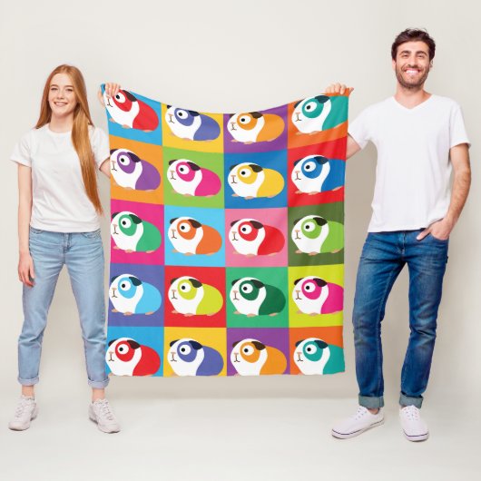 Pop-Kunst-Meerschweinchen Fleecedecke (Beispiel)
