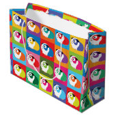 Pop-Kunst-Meerschweinchen Große Geschenktüte (Rückseite Schrägansicht)