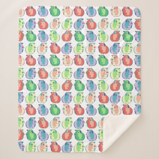 Pop-Kunst-Meerschweinchen-Muster Sherpadecke (Vorderseite)