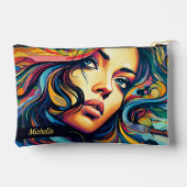 Pop Kunst mit kleinem Namen Zubehörtasche (Rückseite)