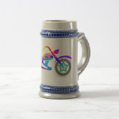 Pop-Kunst MOTORRAD-BIERstein-Tasse Bierglas (VorderseiteRechts)