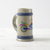 Pop-Kunst MOTORRAD-BIERstein-Tasse Bierglas (Vorderseite Links)