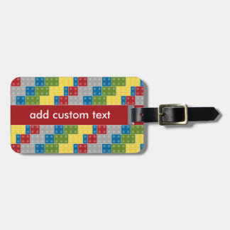 Pop-Kunst-Muster-bunte Ziegelsteine für Jungen Gepäckanhänger