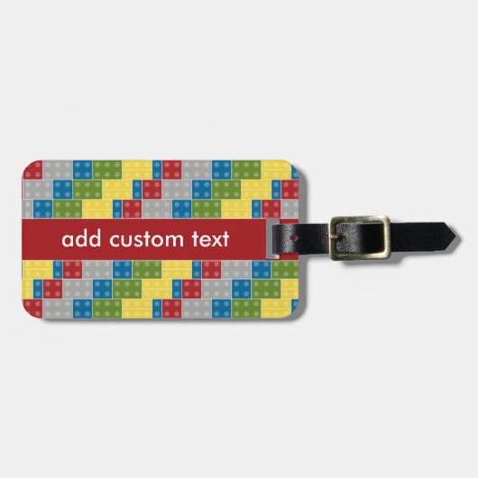 Pop-Kunst-Muster-bunte Ziegelsteine für Jungen Gepäckanhänger (Vorderseite horizontal)