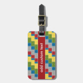 Pop-Kunst-Muster-bunte Ziegelsteine für Jungen Gepäckanhänger (Vorderseite vertikal)