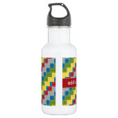 Pop-Kunst-Muster-bunte Ziegelsteine für Jungen Trinkflasche (Rückseite)