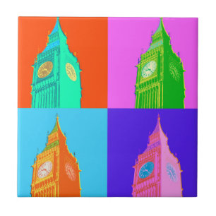 Pop-Kunst Neonbig Ben Fliese