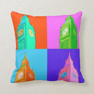Pop-Kunst Neonbig Ben Kissen