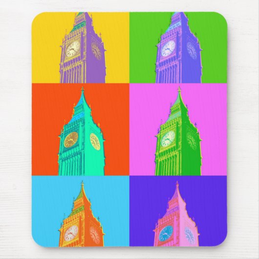 Pop-Kunst Neonbig Ben Mousepad (Vorne)