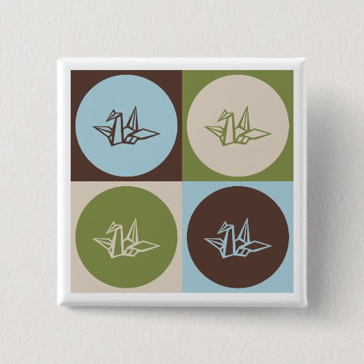 Pop-Kunst Origami Button (Vorderseite)