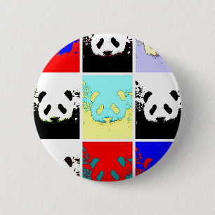 Pop-Kunst-Panda Button